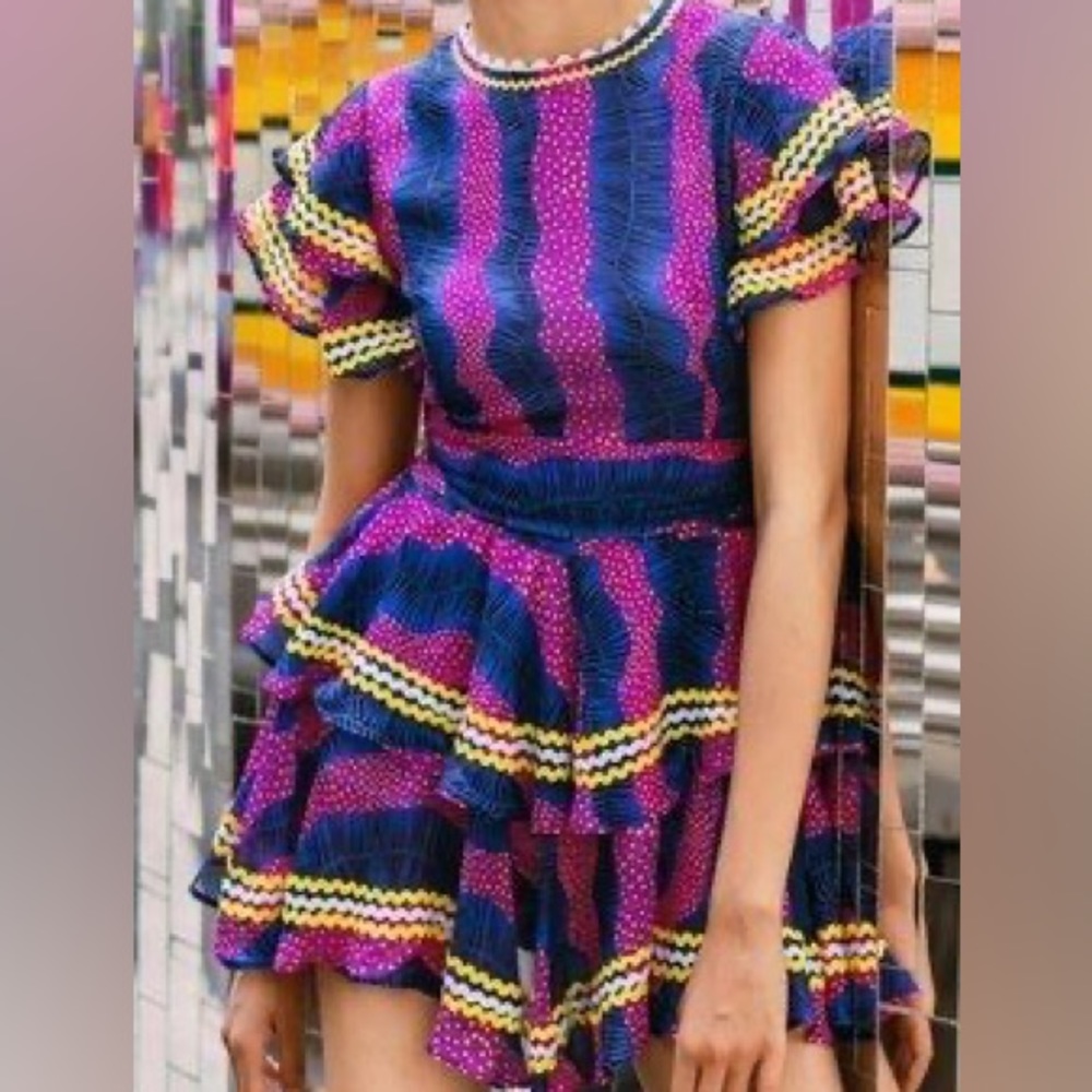 Celia B singapore elektra cha cha print dress ric-rac trim details CeliaB